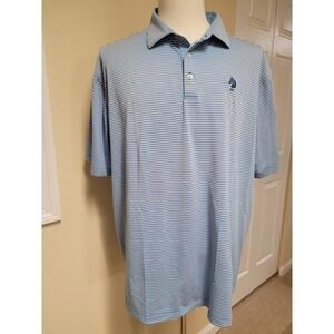 Peter Millar Summer Comfort Mens Blue/White Stripe Polo Shirt Size XXL NWOT